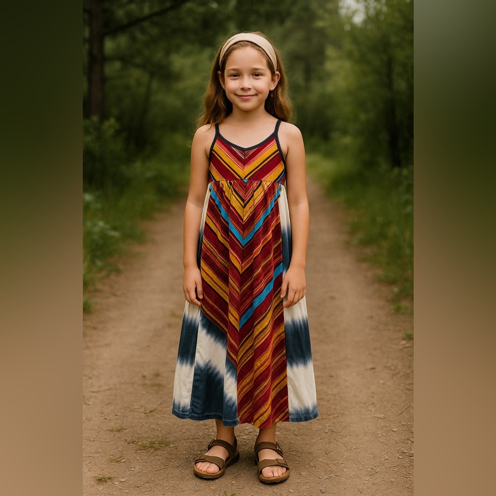 Hannah Banana NWT Truly Me maxi chevron dress girls size 14